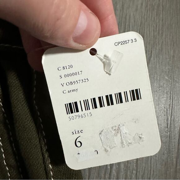 Free People Splendor In The Grass PaperBag Waist Mini Skirt in Army Green Size 6 - Picture 8 of 8